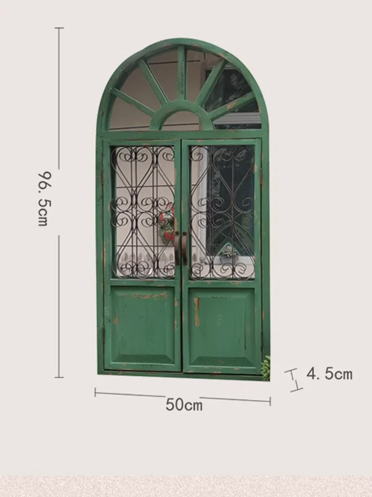 Handmade Vintage Window Mirror with Arched Top