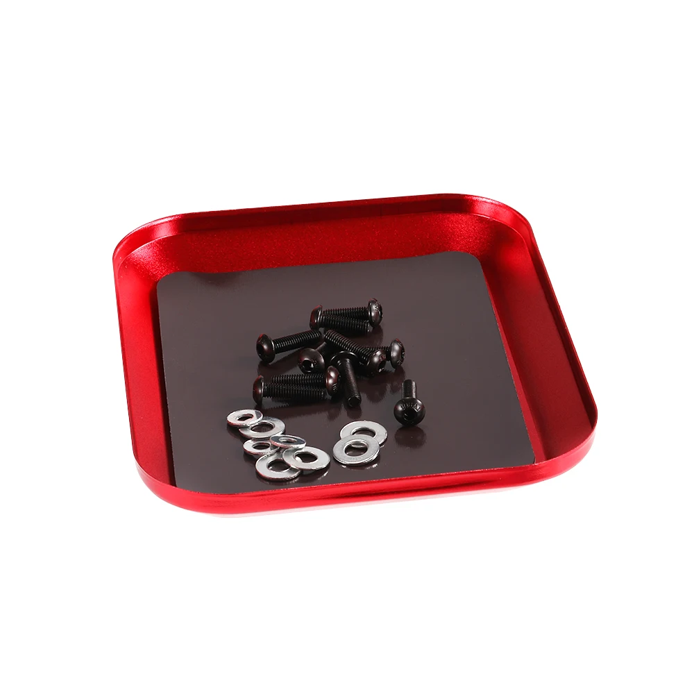 Shaluoman Repair Tool Finishing Box 106*86*12mm Aluminium Magnetic Screw Tray Nut Gasket Storage Tool for RC Crawler Car RC Boat 5