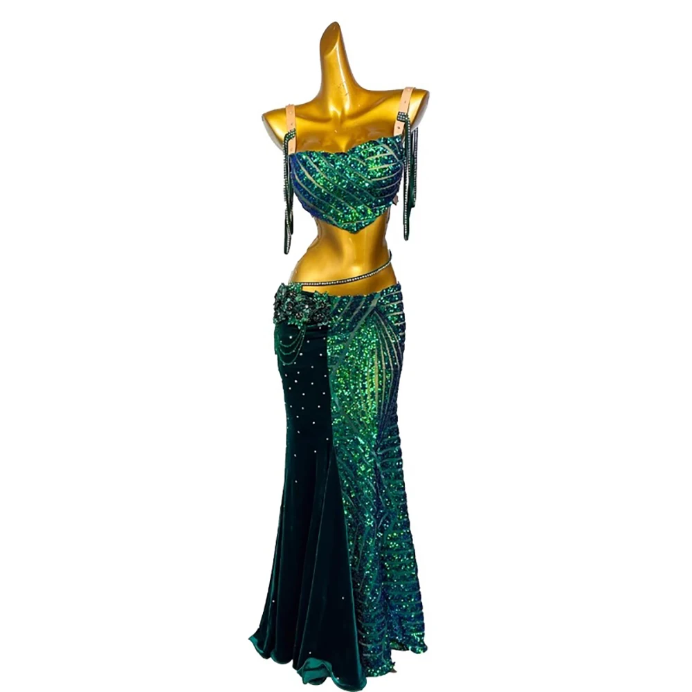 Belly Dance Professional Suit for Women Mesh Short main image 1