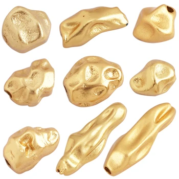 Nuovo stile semplice ottone placcato oro 18 carati perline spaziale irregolari, bracciale uomo donna ciondoli fai da te accessori gioielli fatti a mano S63 1