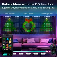 1/2PCS Smart RGB Curtain Lights LED String Lights APP Control Music Sync Timer Waterproof for Home Party Garden Holiday Decor - Image 6