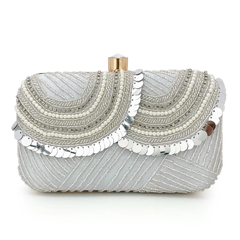 Dexmay Large Rhinestone Crystal Clutch Evening Bag Women Clutch Purse for  Cocktail Prom Party Silver : Amazon.in: Fashion