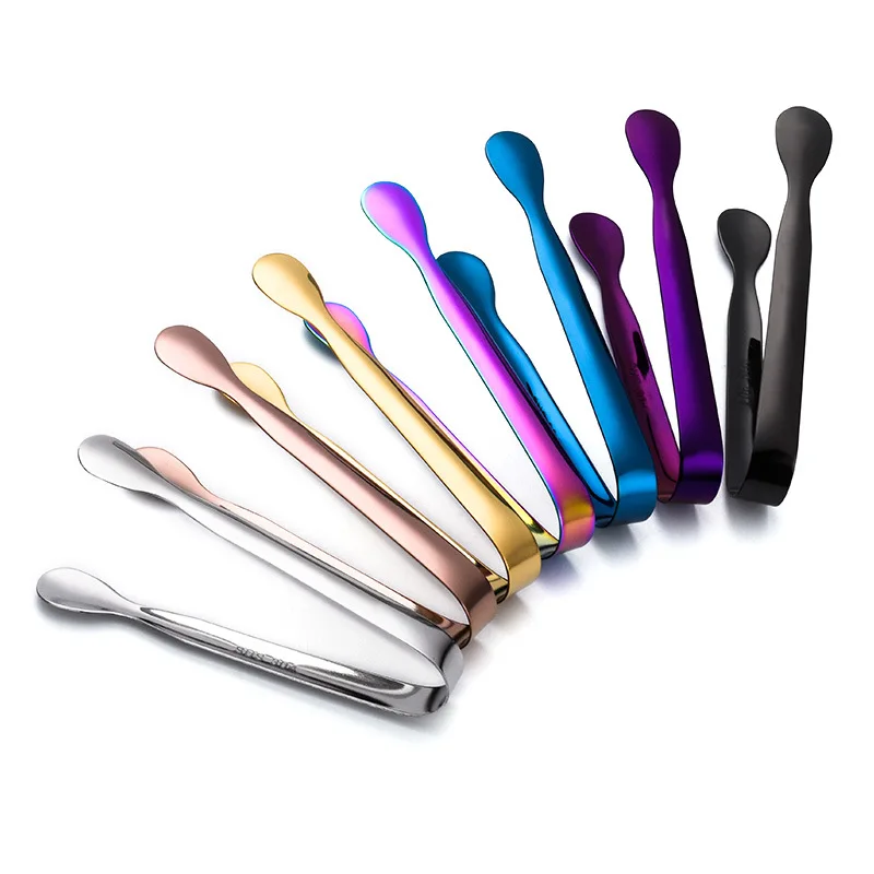 Mini Serving Tongs 304 Stainless Steel for Ice Cube Dessert Sugar Ice
