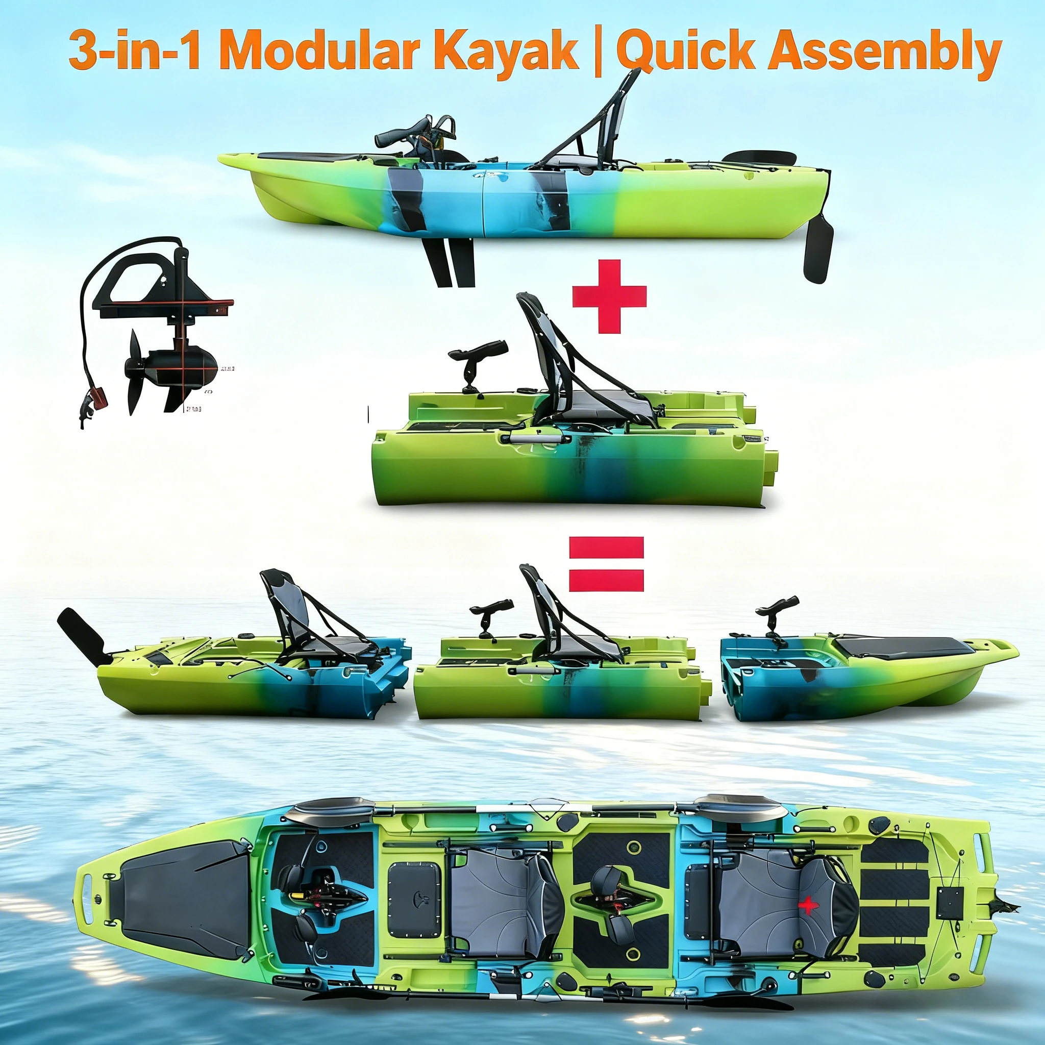 2-Seater Pedal Fishing Kayak 1