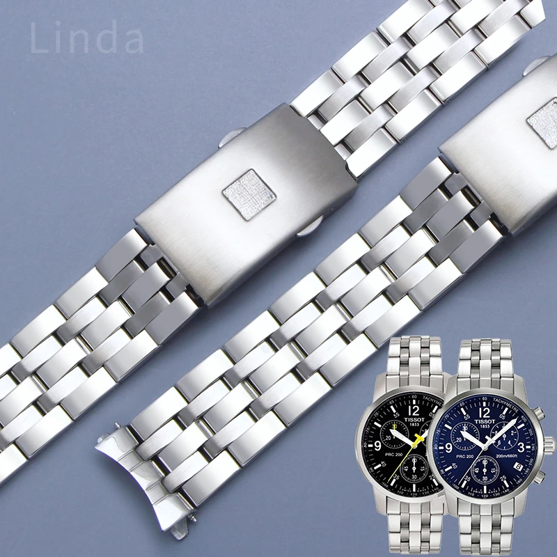 

Ремешок из нержавеющей стали для часов Tissot 1853, ремешок для часов T17 T461 T055 T014 Prc200, водонепроницаемый браслет для часов с защитой от пота и дуги