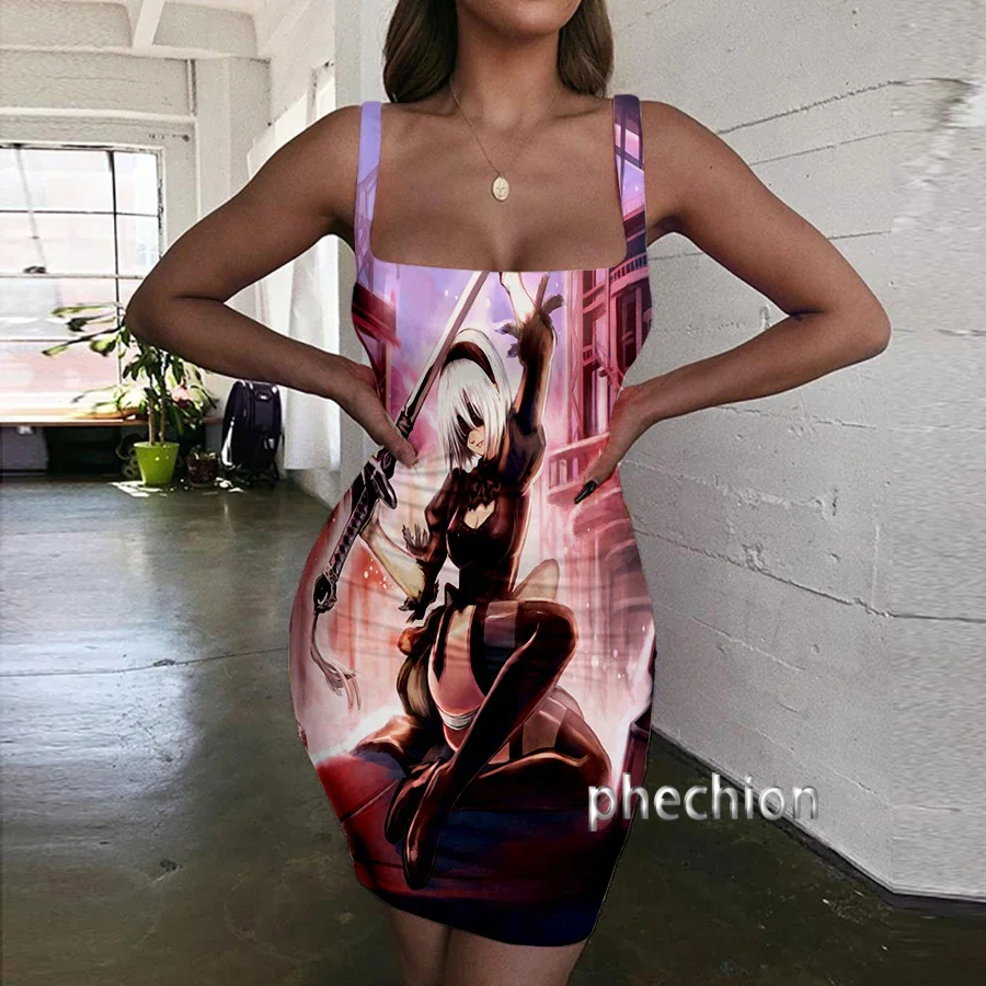 

Phechion NieR Automata 3D Print Dress Women Halter Sleeveless Fashion Ladies Dresses Novel Sexy Womens Clothing Party Beach Y03
