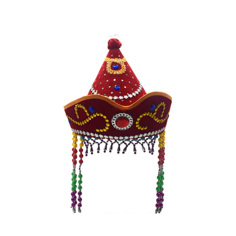 Kinder mongolische Jurte geformte Königin Prinzessin Hut Kopfschmuck Frauen mongolische nationale Minderheit Hut Festival Tanz Kopf bedeckung Kostüm – Detail 4