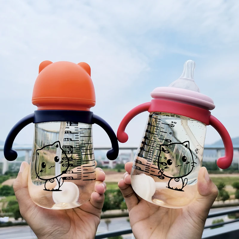 Baby Bottle Newborn Baby Milk Bottle Nursing Bottle Anti-Choke Design,BPA Free, 0-6Months BPA Free
