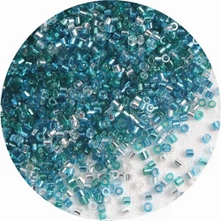 Elegant Silver Antique - Finish Glass Rice Beads, Hand - Woven - 1.6mm 30g 5400pcs (Blue and green)