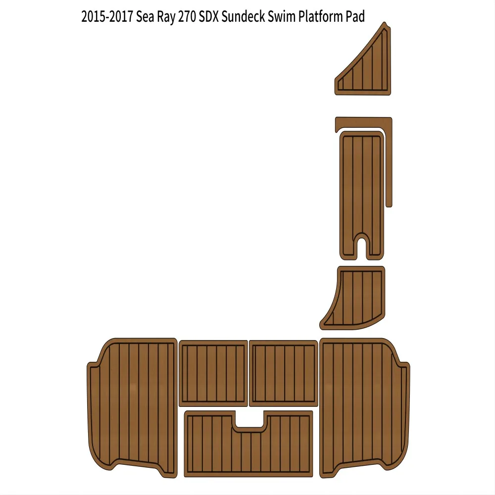 2015-2017 Sea Ray 270 SDX Sundeck Swim Platform Pad Boat EVA Foam Teak Floor Mat SeaDek MarineMat Gatorstep Style Self Adhesive