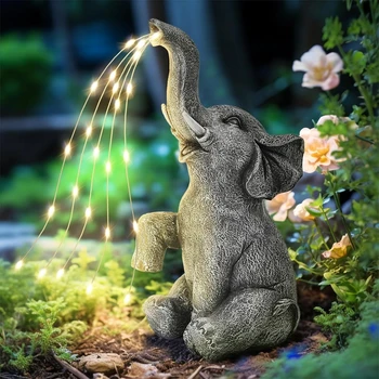 Solar Elephant Garden Statue 1