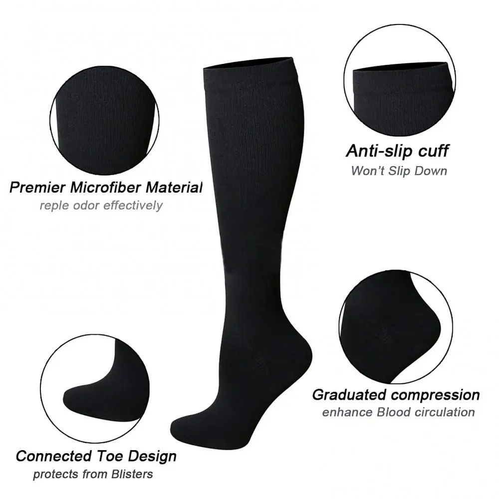 Compression Socks Compression Stockings Women Men Anti Fatigue Miracle Compression Socks Cycling Running Knee Length Socks Varicose Veins Stocking