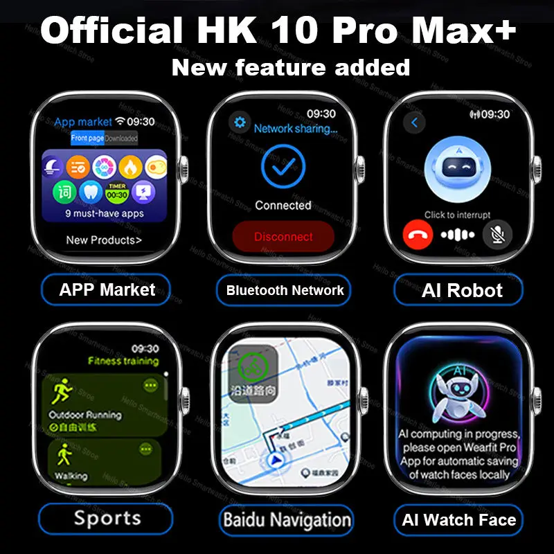 HK 10 Pro MAX Plus Smart Watch Series 10 46mm HD AMOLED 4G ROM Bluetooth Network Call AI Robot Clock NFC Compass Smartwatch 2025 5