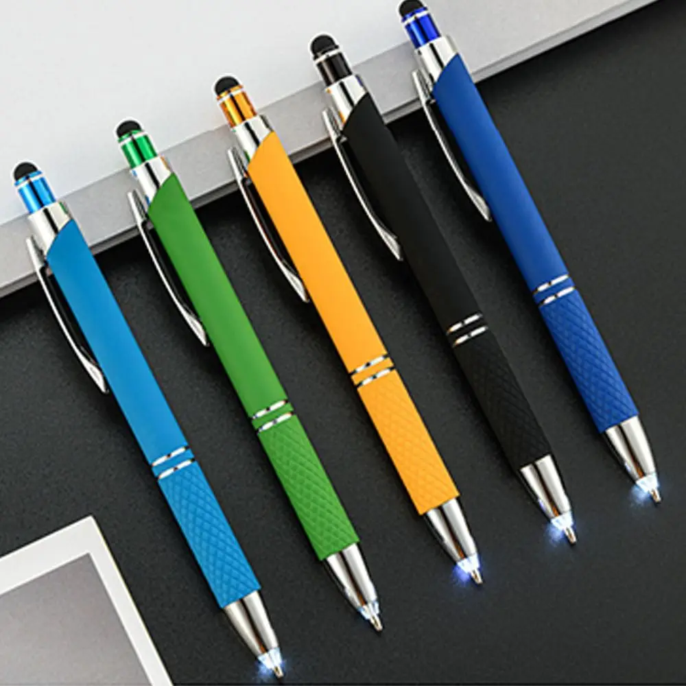 3-in-1 LED Lamp Multi-function Metal Capacitive Pen Ballpoint Pen With Light Mobile Phone Screen Touch Gadgets Construction Tool multifunction pen