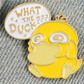 귀여운 사랑스러운 오리 모양 브로치 문구 핀, 미니멀리스트 만화 애니메이션 핀 브로치, 쥬얼리 장식, 1 개 상품 이미지