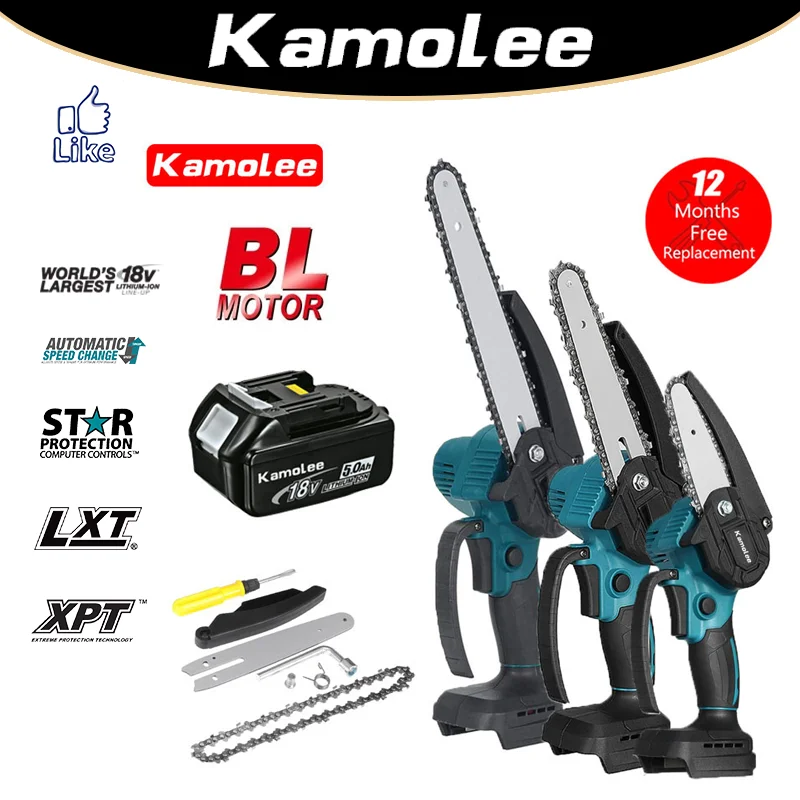 Kamolee Hand Saw Collection 8/6/4 Inch Cordless Chainsaw 1200w Pruning