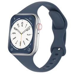 Thin Silicone Solid Color Strap Bracelet for 38 40 41mm (UH)