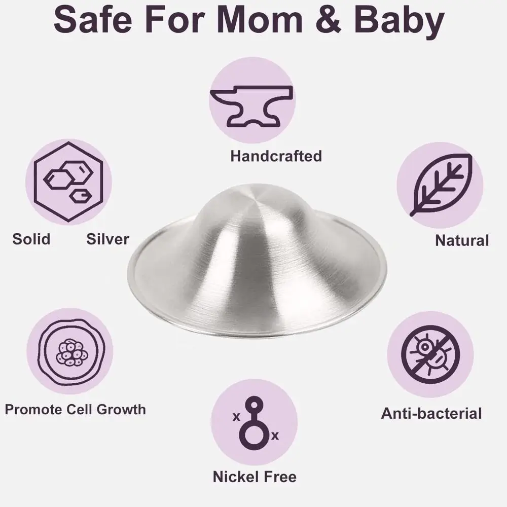 New Soothing Nipple Shields Silver Healing Breastfeeding Essentials Easy to Use Original Nipple Covers for Nursing Newborn