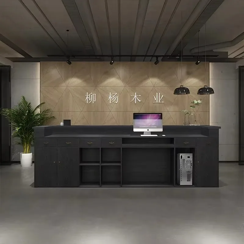 Reception Desk Luxury Home Counter Beauty Institute Salon Furniture Bank Pink Shop Service Cosmetics Church Pulpit Moveable Bar