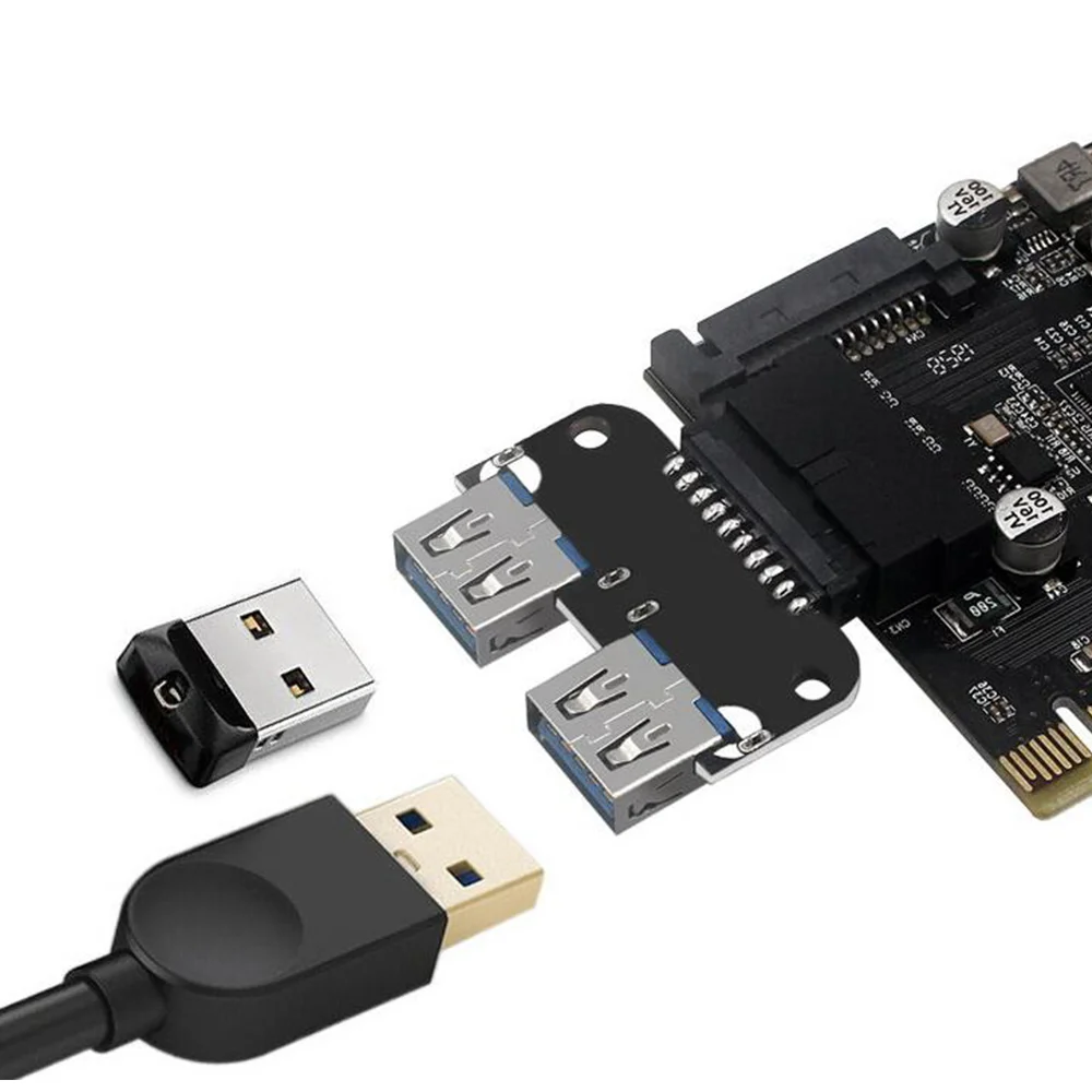 20Pin to Dual USB3.0 Adapter Connverter Desktop Motherboard 19 Pin/20P Header to 2 Ports USB a Female Connector,PH22