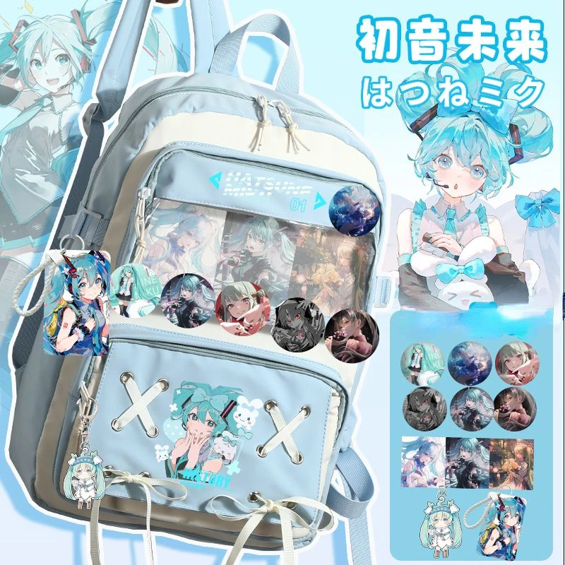 

Hatsune Miku two-dimensional anime male and female students new large-capacity creative printing Japanese lightweight backpack