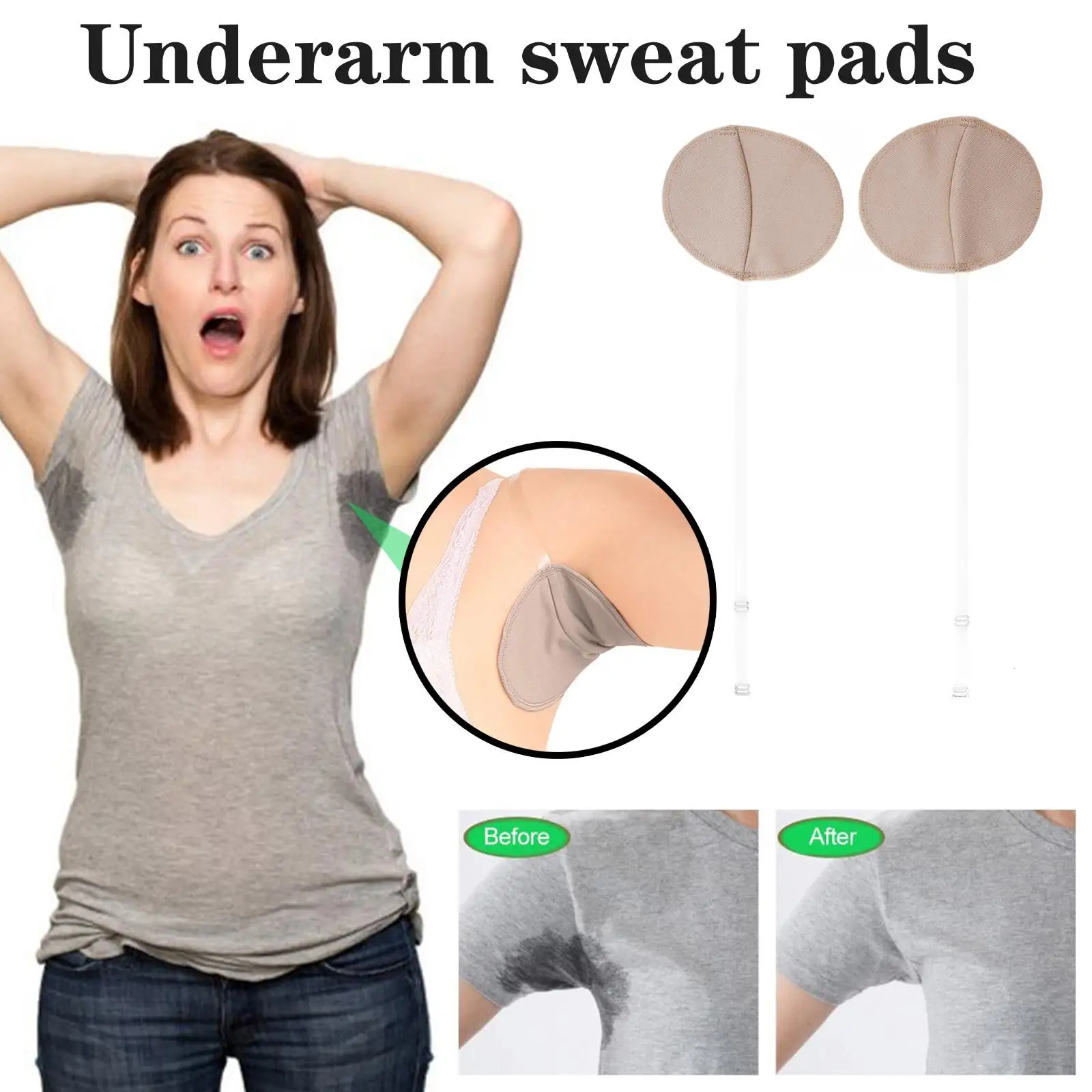

Underarm Sweat Pads Washable Armpit Sweat Absorbing Absorbent Shoulder Pad Guards Pads Deodorant Dress Sweat Perspiration F5V6