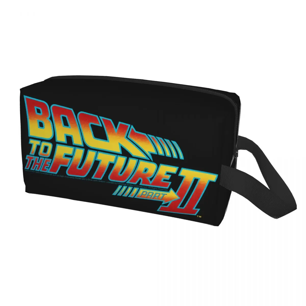 

Custom Vintage Back To The Future Travel Cosmetic Bag Marty Mcfly Hill Valley Makeup Toiletry Ladies Beauty Storage Dopp Kit