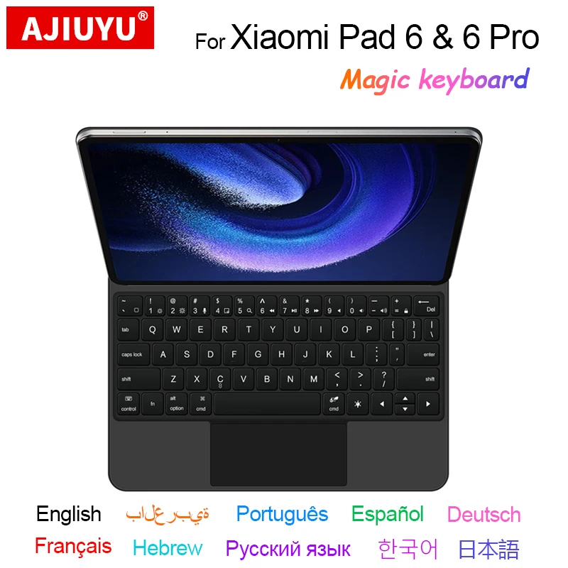 Teclado Mágico Magnético para Xiaomi mi Pad Pro Smart Case Trackpad Touch Teclado Retroiluminado Alemão e Espanhol 11