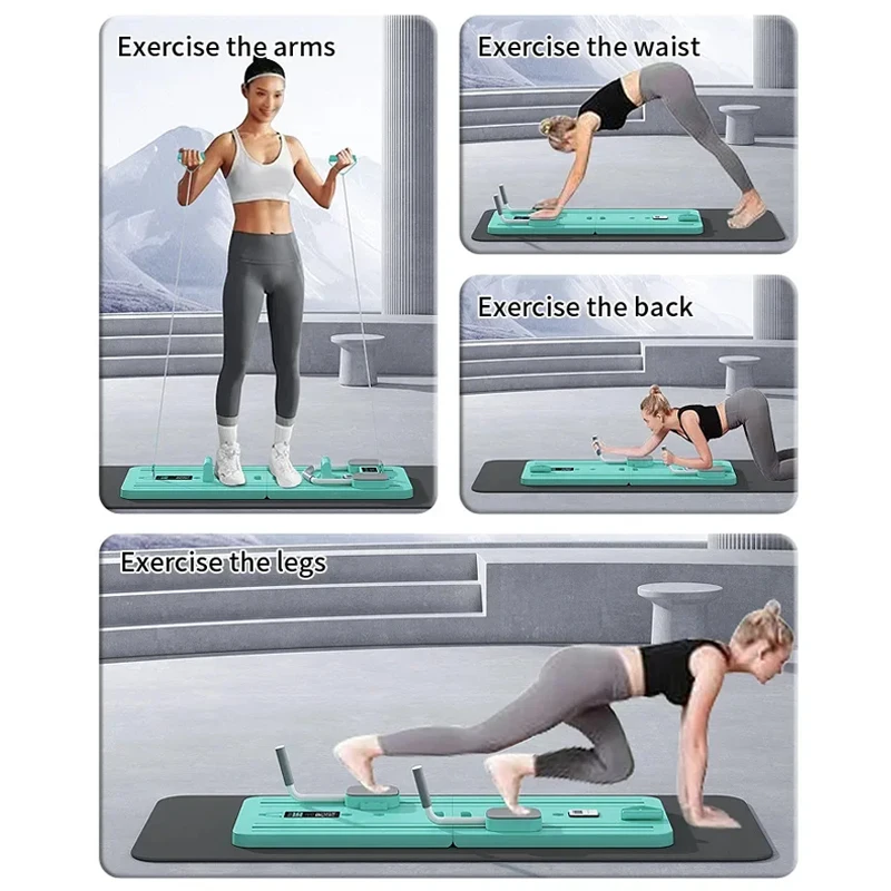 Multifunction Abdominal Board Resistance Bands Exercise Push-Ups Stands Fitness Plate Automatic Rebound Workout Pilate Exercise