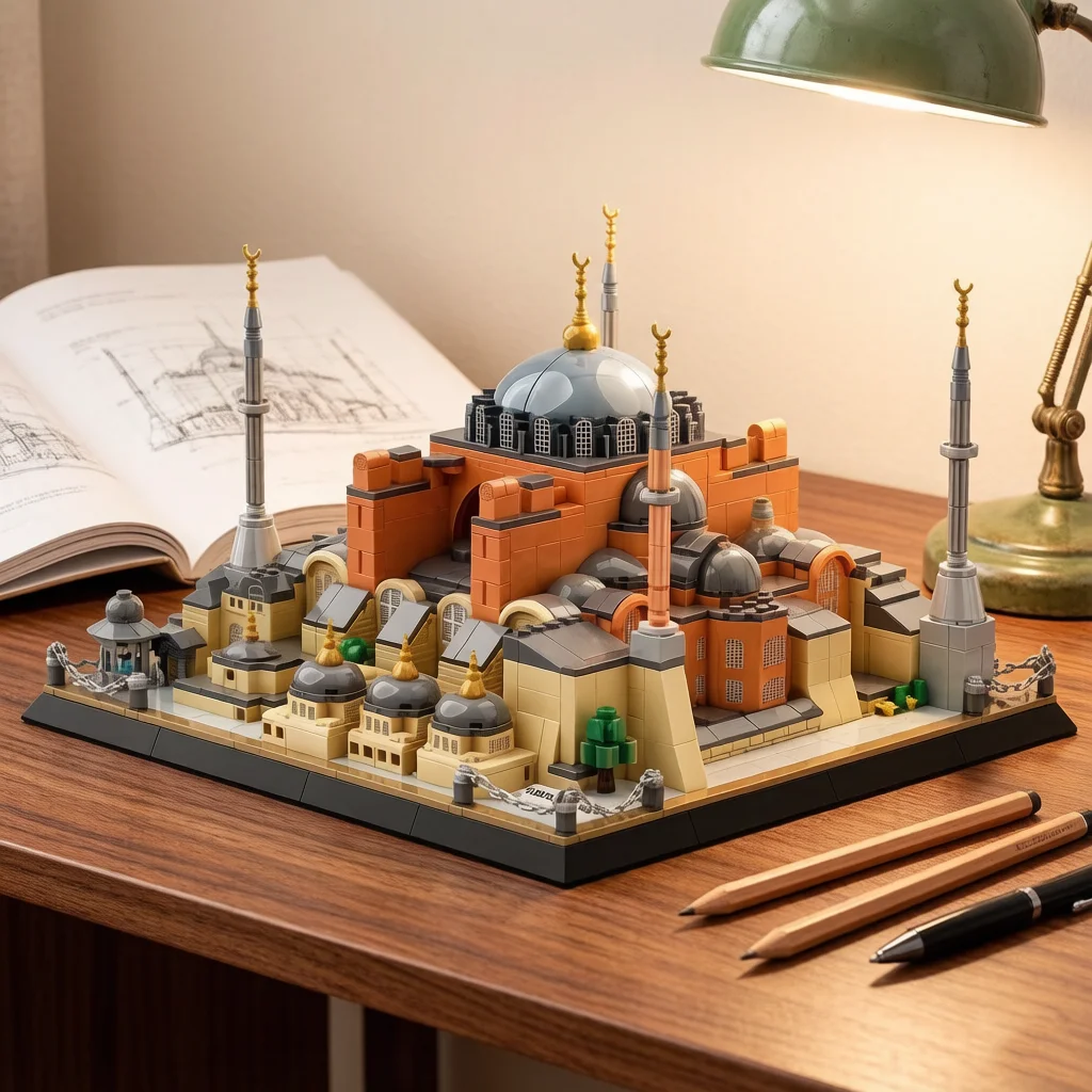 Kreatives Hagia Sophia Modell - Architektur-Baustein-Set aus Istanbul, Türkei - Lehrreiches Deko- und Lernspielzeug