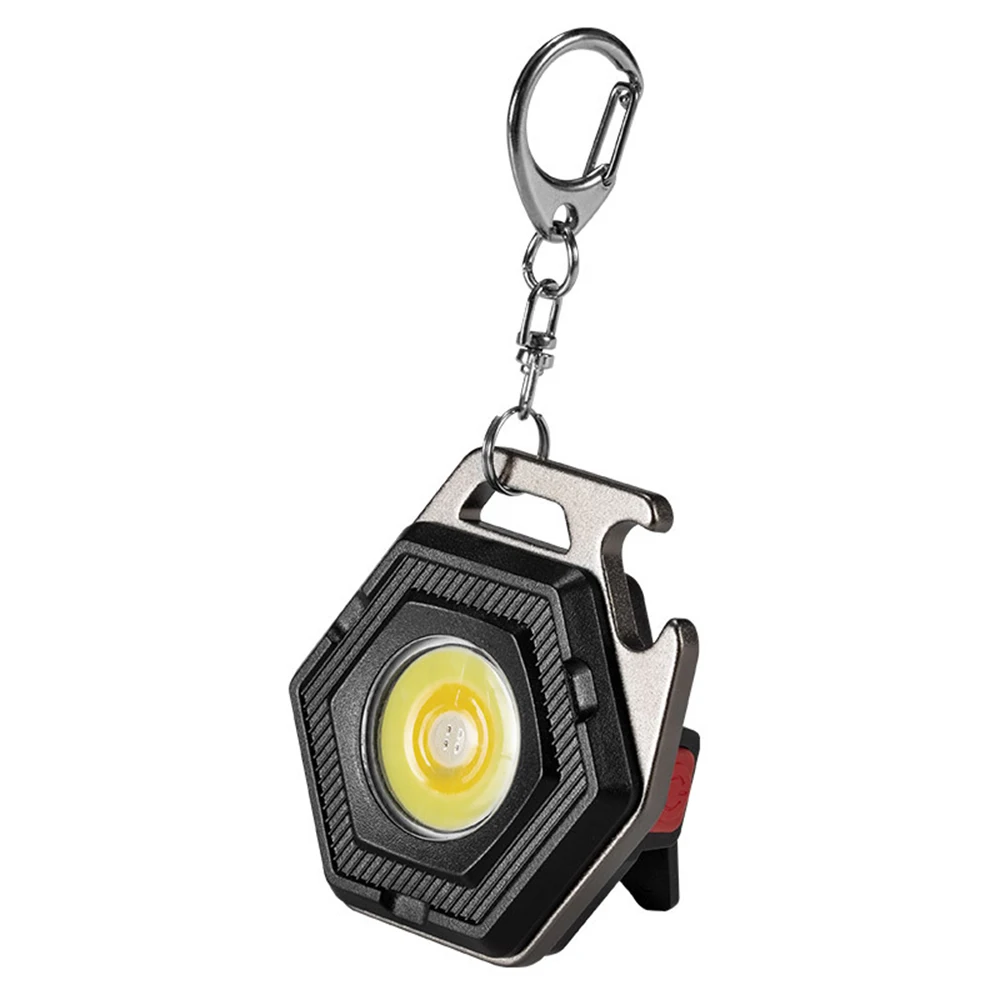 

Mini Keychain COB Flashlight Rechargeable Work Light Travel Torch Keychain Light with Bottle Opener for Fishing Walking Camping