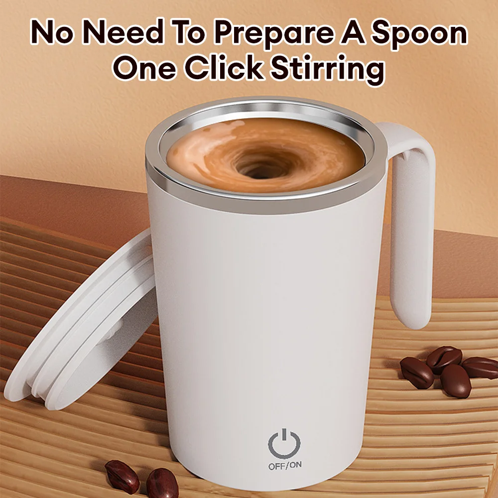 New Automatic Stirring Magnetic Mug Creative Stainless Steel Electric Mixing Cup Portable Coffee Mug Mixing Cup Water Bottle