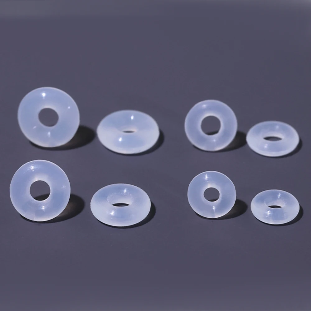50 Stück Silikon-O-Ring-Heilscheiben, flache Abstandshalter-Unterlegscheiben gegen Hyperplasie für Ohrringe, Körperpiercing, Schmuckherstellung – Detail 3