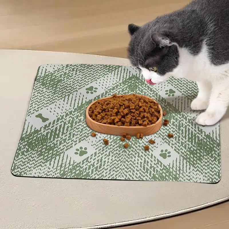 Pet Feeding Mat Waterproof Pet Placemat Absorbent Dog Cat Feeding Mats Waterproof Placemat Quick Dry Dog Water Dispenser Mat