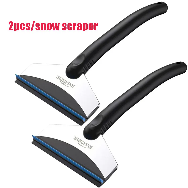 2pc snow remover car window cleaning brush glass wiper suitable for bathroom mirror window auto wiper ice scraper car wrap tools