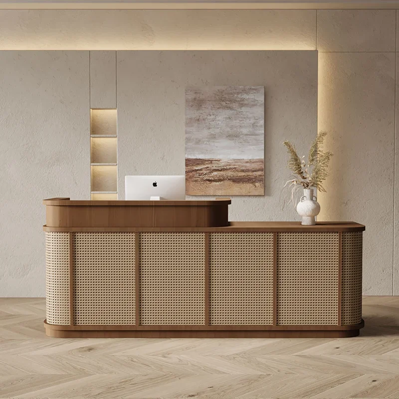 Check Out Cashier Homestay Reception Desk Tea Restaurant Desk Cuisine Bar Counter Beauty Salon Health Quiet Breeze Furniture