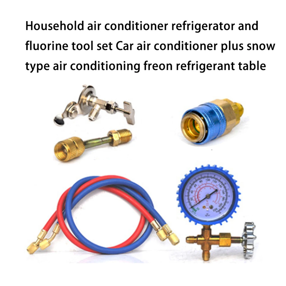 NEW Refrigerant Household Car Air Conditioning Fluoride Adding Tool Kit Freon Common Cool Gas Meter For R22 R134A R410
