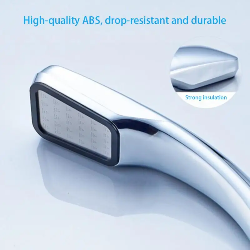 Pomme De Douche Main Basse Pression - Économie D'Eau & Massage - ABS & Acier Inox - Argenté