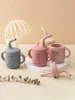 1PCS Customizable Baby Straw Cup With Dual Handles BPA Free Silicone Leak Proof Training Cup For 6M+ Infants Feeding Cup 2