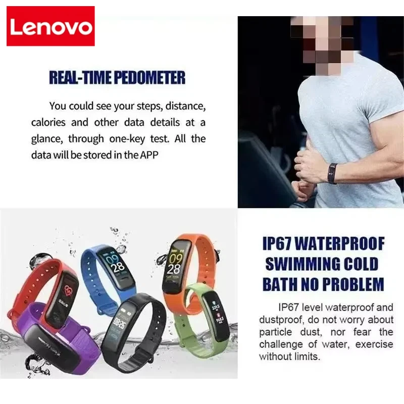 Smartwatch Lenovo per Uomo e Donna, Regalo con Contapassi Bluetooth, Fitness Tracker, Monitoraggio Frequenza Cardiaca e Pressione Sanguigna, Braccialetto Sportivo Intelligente - immagine 2