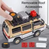 1:24 Mitsubishi‌ Delica Models Toys Cars with Light Sound Camping Off-road Vehicles Pull Back Miniature SUV Kids Birthday Gifts 3