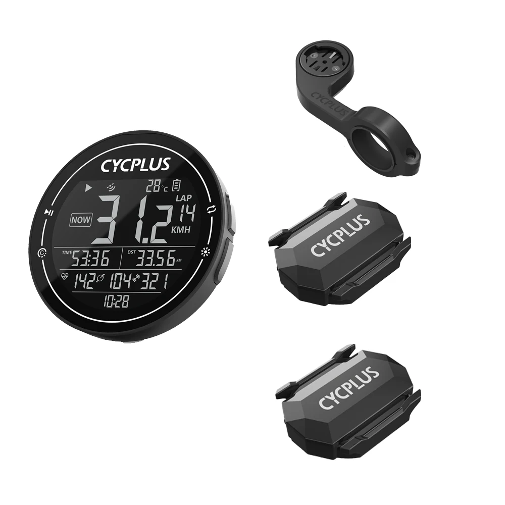 CYCPLUS Compteur de vélo GPS sans fil, étanche IPX6, ordinateur de vélo ANT+ sans fil, Bluetooth