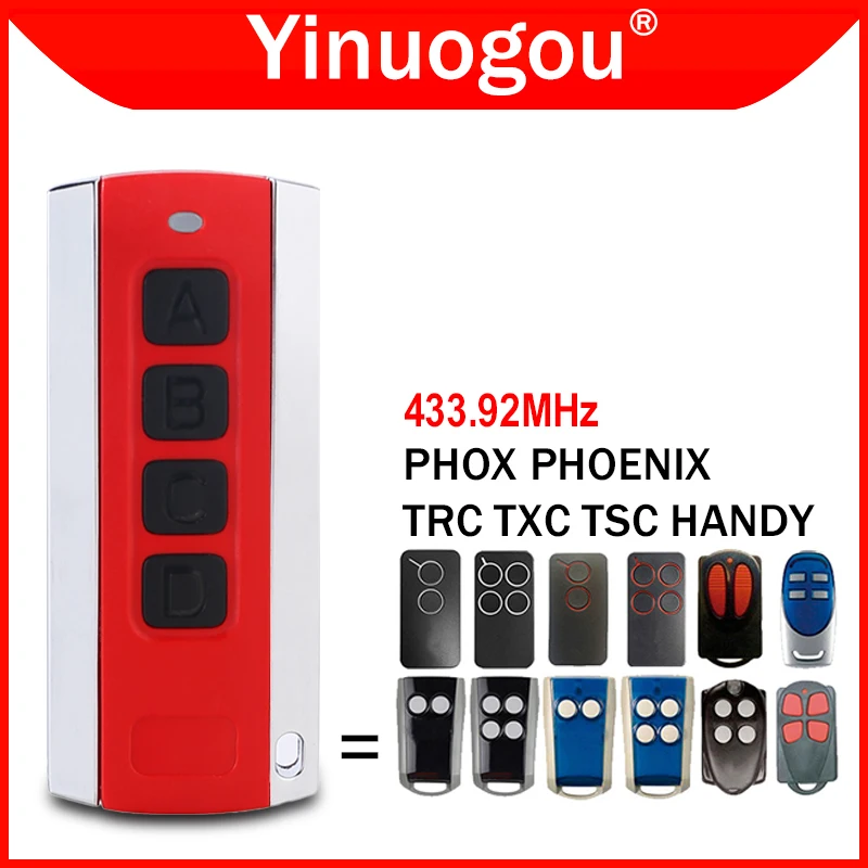 V2 PHOX PHOENIX TSC4 ​TRC4 TRC ​TXC HANDY Garage Door Remote Control Duplicator 433.92MHz Rolling Code Clone Garage Door Opener
