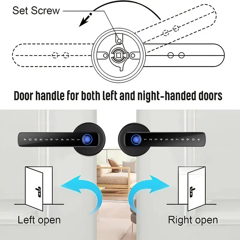 With Tuya Biometric Fingerprint Smart Door Lock Electronic Digital Lock Password Fingerprint Keyless Security Door Handle Home 4 With Tuya Biometric Fingerprint Smart Door Lock Electronic Digital Lock Password Fingerprint Keyless Security Door Handle Home 4