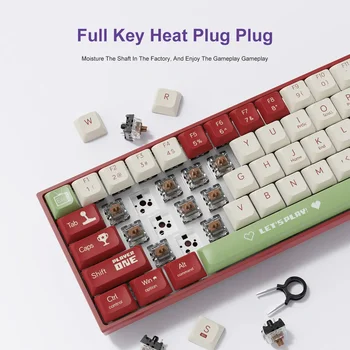 AJAZZ AK680 Mechanical Keyboard ABS Keycap 68 Keys Wired Wireless Bluetooth Gamer Keyboard Hot Swap Custom Gasket for Pc Laptop 5