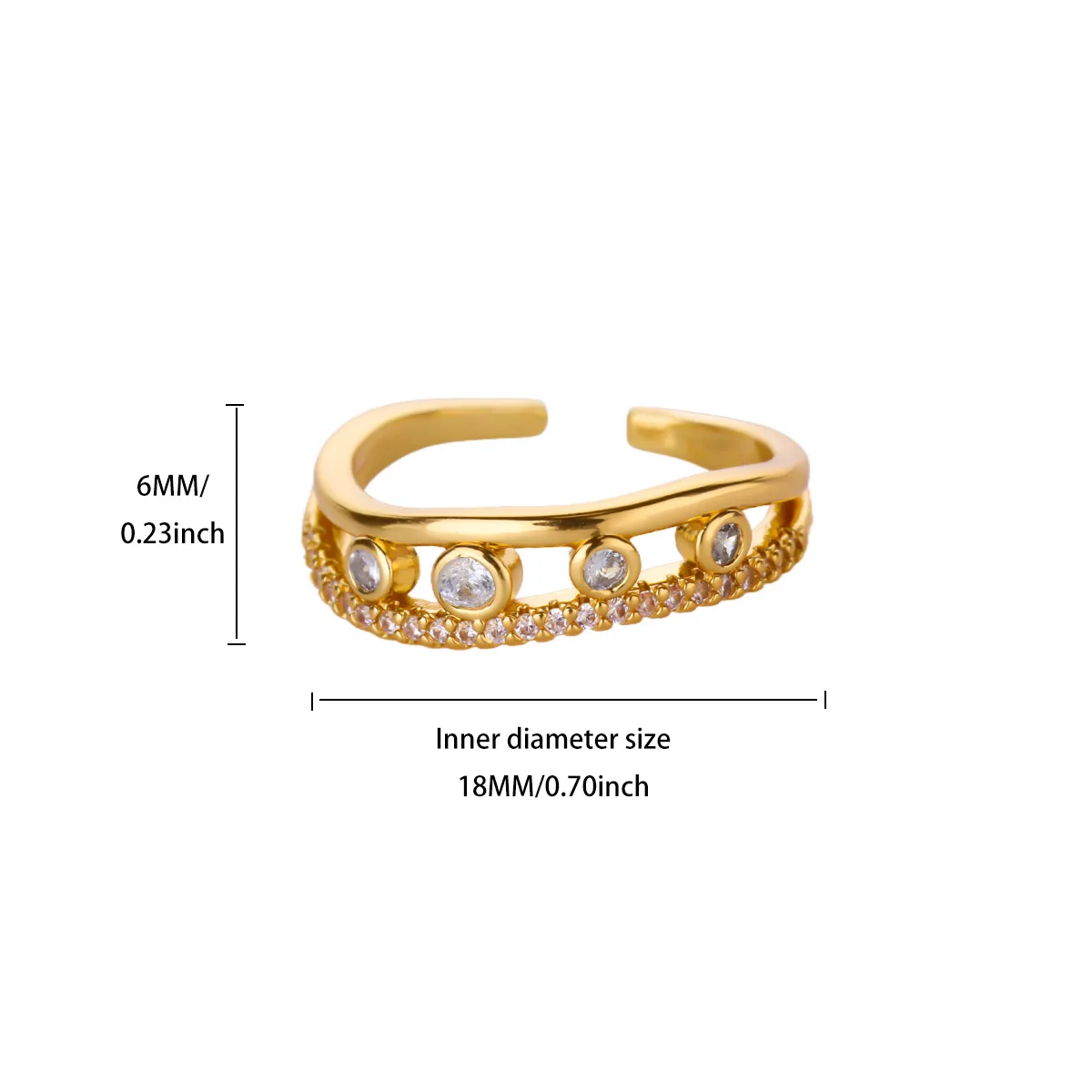 Crystal Design Rings For Women Gold Stainless Steel