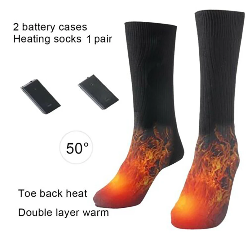 Winter Warm Electric Heating Socks for Outdoor Skiing Cycling Camping Hiking Battery Powered Heated Sock for Men Women Stockings