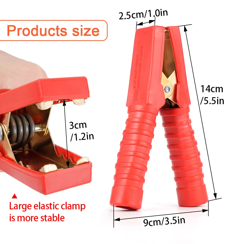 Alligator Clips 2Pcs 500-1000A Heavy Duty Copper Electrical Battery Crocodile Clamp Connector For Jumper Cables alligator clips,test clip,electrical clamp