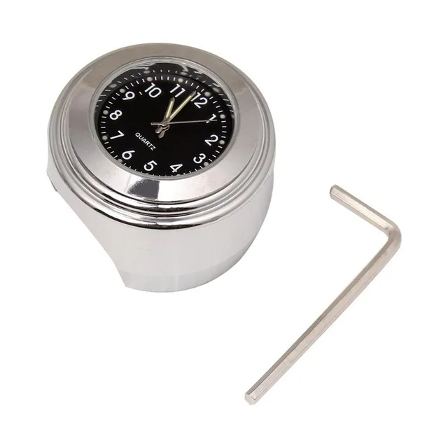 Universal 7/8" Waterproof Chrome Motorcycle Bike Handlebar Mount Quartz Clock Watch Aluminum Luminous Clock Moto Accessories
