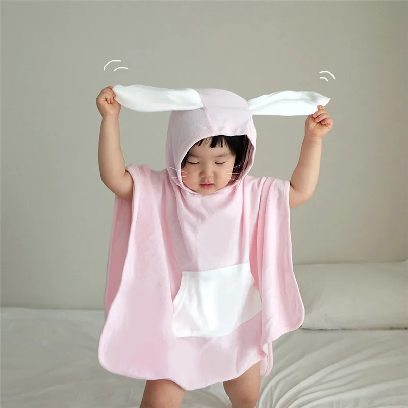 Peignoir à capuche en coton pour bébé, serviette de bain, cape pour  enfants, couverture enveloppante douce